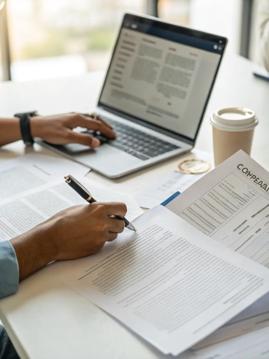 A person reviewing different types of insurance policies, highlighting the importance of protection and security.